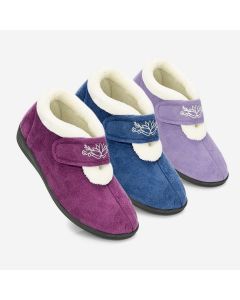 Catherine - Ladies' Touch Fastening Ankle Slippers