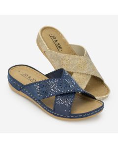 Carla - Ladies Cross Strap Mule Sandal