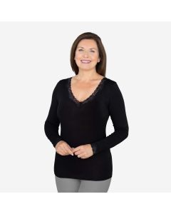 Thermal Long Sleeve Top with Lace