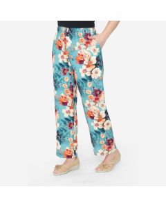 Floral Print Straight Leg Trousers
