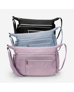 Multi-Zip Crush Nylon Bag