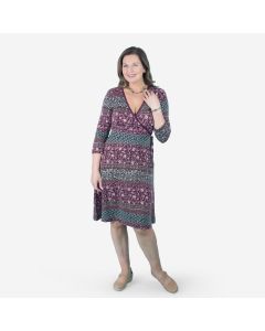 Printed Mock Wrap Dress