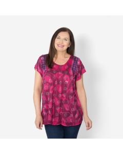 Batik Leaf Print Top