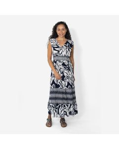 Navy Bold Floral Dress