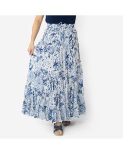 Tiered Floral Maxi Skirt