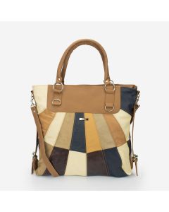 Leather Patchwork Tote Bag