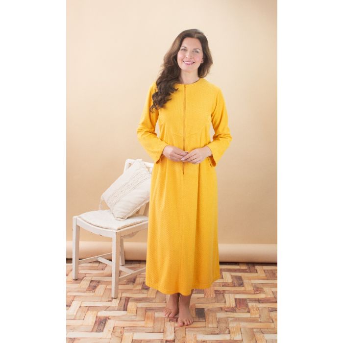 Ladies 100% Cotton Towelling Zip through Dressing Gown Robe | eBay