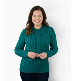 Ladies' Round Neck Cable Jumper