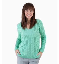 V-Neck Cable Jumper