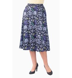 Black Skirt with Multi Flowers