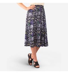 Black Skirt with Multi Flowers