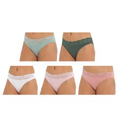 Ladies 5 Pack Hi-Leg Briefs