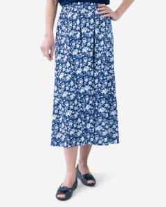 Navy and White Floral Skirt