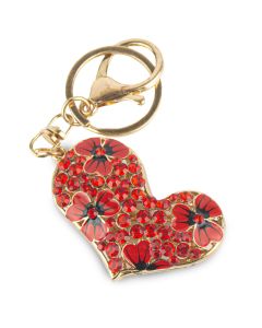 Poppy Heart Bag Charm