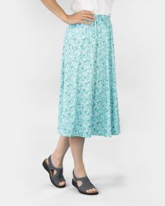 Aqua Floral Skirt