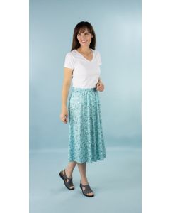 Aqua Floral Skirt