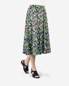 Navy Floral Skirt