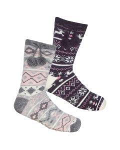 Ladies Fairsle Lounge Socks