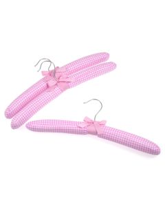 Pink Gingham Hangers PK3