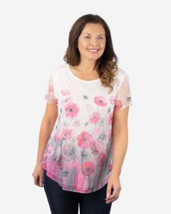 Poppy Print Overlay Top