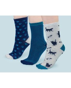 Pack of 3 Ladies Cat & Dog Socks