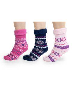 Pk3 Ladies Bed Socks with Grips