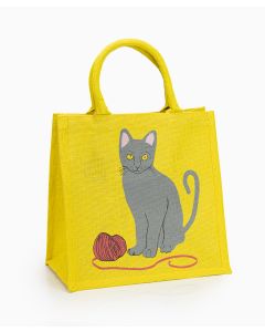 Jute Bag - Cat with Wool