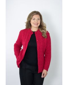 Round Neck Cable Cardigan