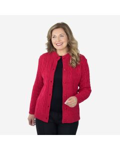 Round Neck Cable Cardigan