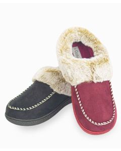Abbie-Wide Fit Contrast Stitch Slipper