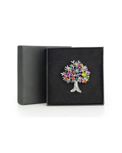 Multi-Coloured Tree Brooch in a Box