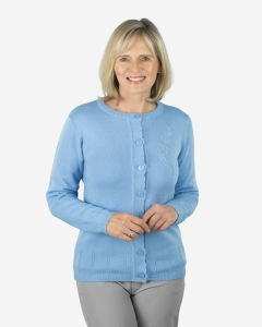 Cardigan with Floral Embroidery