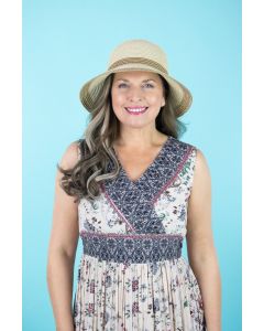 Short Brim Hat with Gold Trim
