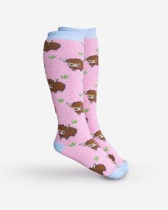 Welly Boot Socks – Highland Cow – UK Size 4-8
