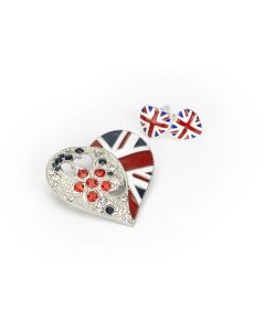 Union Jack Heart Earrings
