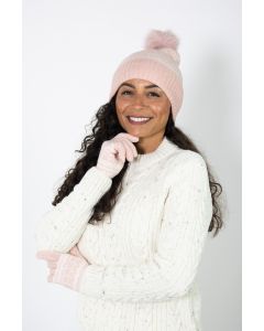 Fairisle Knitted Hat and Gloves Set