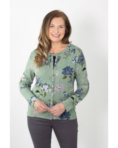 Floral Print Jersey Cardigan