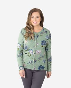 Floral Print Jersey Cardigan