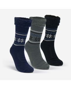 Men's Bed Socks with Grips Pk3