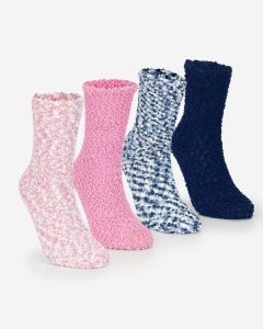 Ladies Popcorn Cosy Socks Pk4