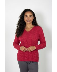V Neck Cable Jumper