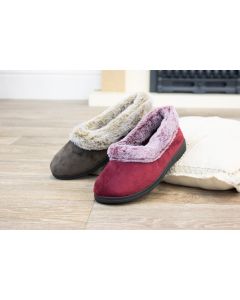 Gracie - Full Slipper with Faux Fur Collar