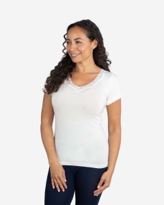  Thermal Short Sleeve Top with Lace