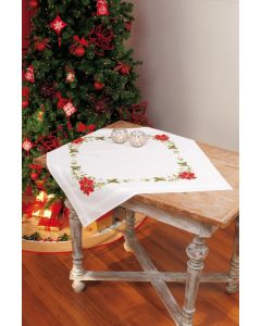 Embroidered Tablecloth - Poinsettia