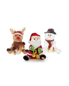 Christmas B/O Plush with Bells (Santa/Reindeer/Snowman)