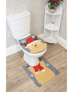 Christmas Toilet Seat Cover & Floor Mat