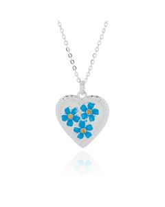 Forget me Not Sparkle Heart Necklace