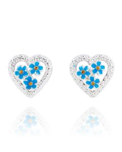 Forget me Not Sparkle Heart Earrings