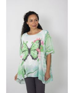 Butterfly Print Chiffon Top