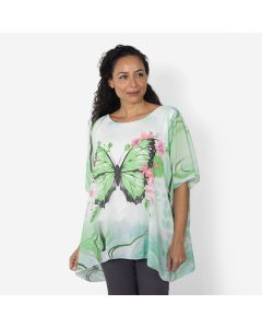 Butterfly Print Chiffon Top